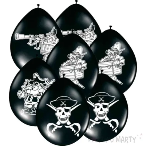 balony pirackie klimaty czarne folat 30 8 szt