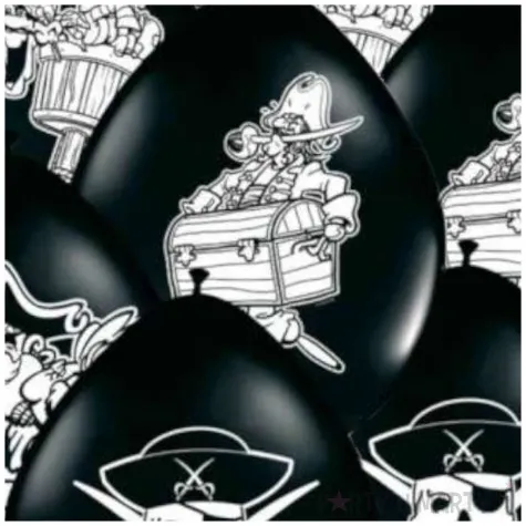 balony pirackie klimaty czarne folat 30 8 szt