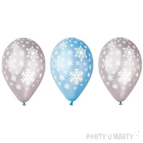 balony platki sniegu metalik mix gemar 12 5 szt