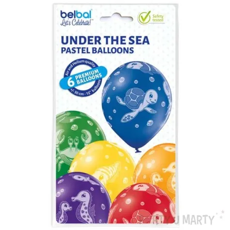 balony podwodny swiat pastel mix belbal 12 6 szt
