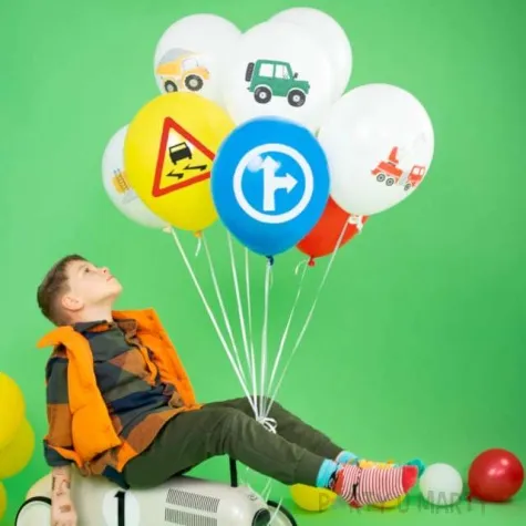 balony pojazdy budowa mix partypal 12 9 szt