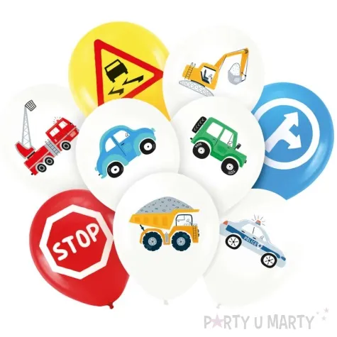 balony pojazdy budowa mix partypal 12 9 szt