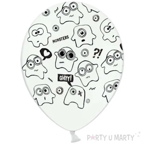 balony potworki biale 12 strong 50 szt