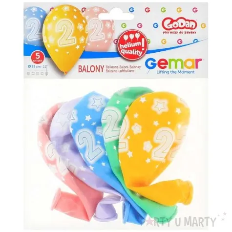 balony premium cyfra 2 mix gemar 13 5 szt