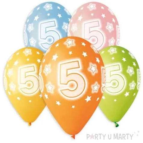 balony premium cyfra 5 mix godan 13 5 szt