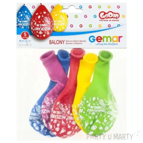 balony premium w dniu urodzin gemar 12 5 szt