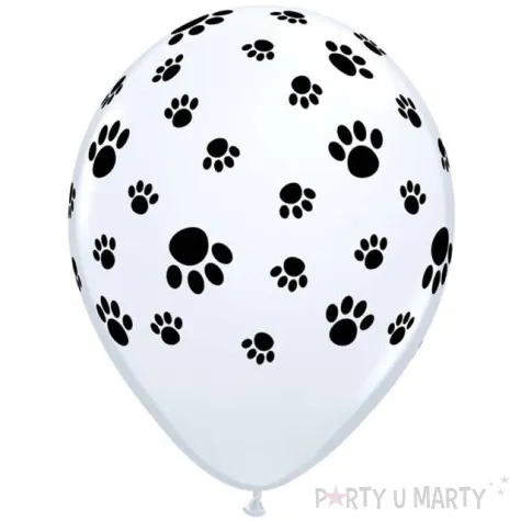 balony psie lapy bialy qualatex 11 25 szt