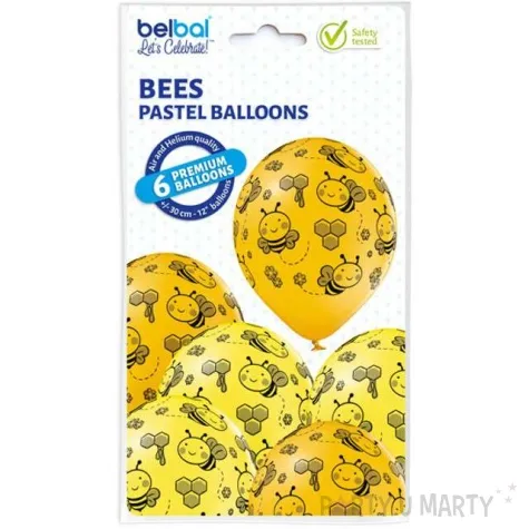 balony pszczoly zolto pomaranczowe belbal 12 6 szt