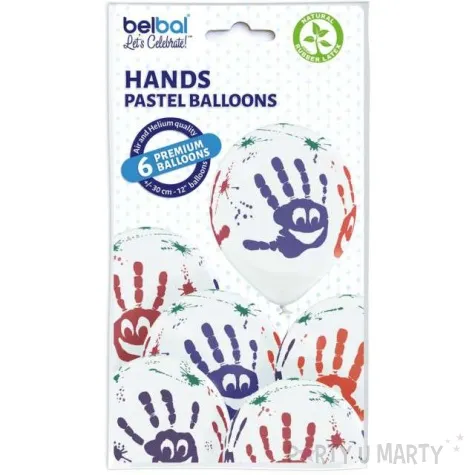 balony raczki pastel biale belbal 12 6 szt