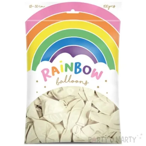 balony rainbow metalizowane biale partydeco 11 100 szt