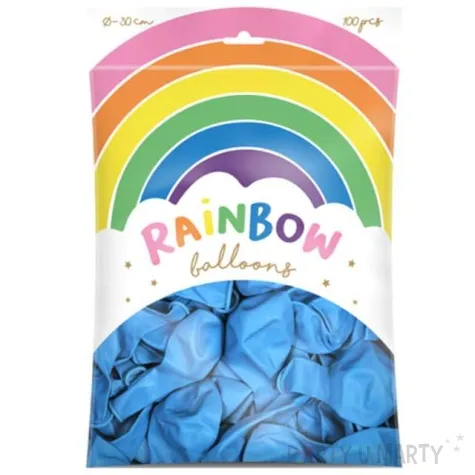 balony rainbow metalizowane blekitne partydeco 12 100 szt