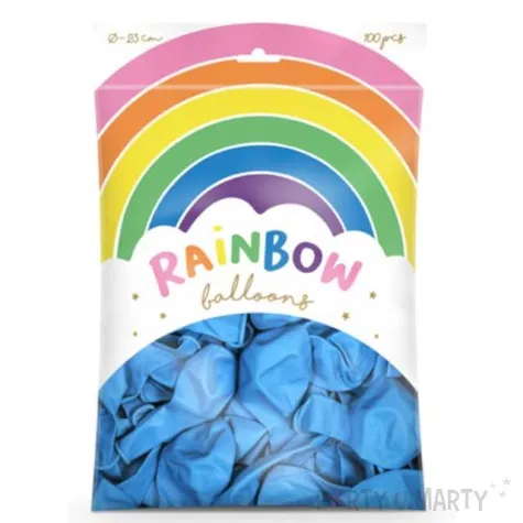 balony rainbow metalizowane blekitne partydeco 9 100 szt