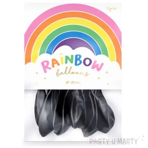 balony rainbow metalizowane czarne partydeco 9 100 szt