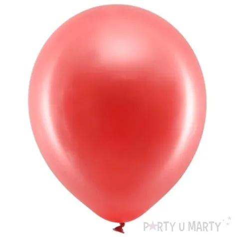 balony rainbow metalizowane czerwone partydeco 11 10 szt