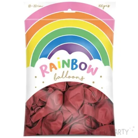 balony rainbow metalizowane czerwone partydeco 11 100 szt