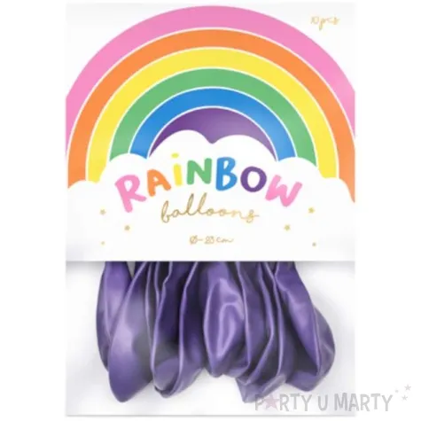 balony rainbow metalizowane fioletowe partydeco 9 10 szt