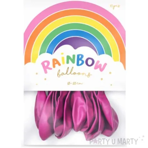 balony rainbow metalizowane fuksja partydeco 9 10 szt