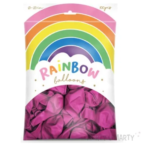 balony rainbow metalizowane fuksja partydeco 9 100 szt