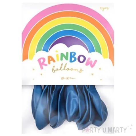 balony rainbow metalizowane granatowe partydeco 11 10 szt