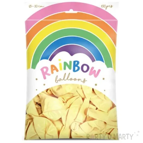 balony rainbow metalizowane kremowe partydeco 11 100 szt