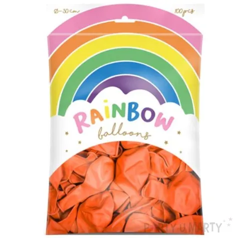 balony rainbow metalizowane pomaranczowe partydeco 11 100 szt