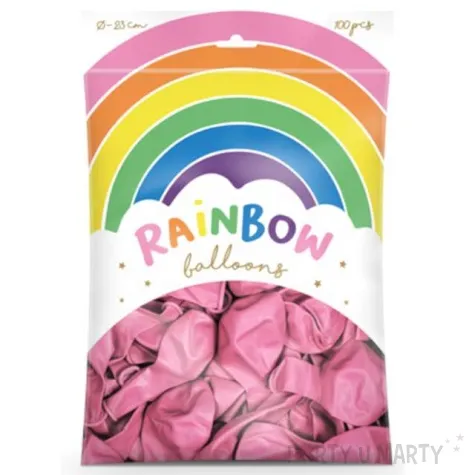 balony rainbow metalizowane rozowe partydeco 9 100 szt