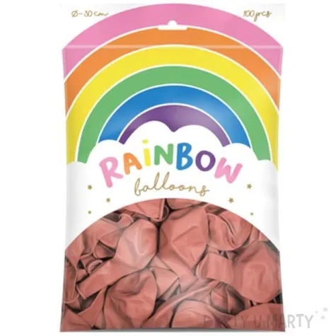 balony rainbow metalizowane rozowe zloto partydeco 11 100 szt
