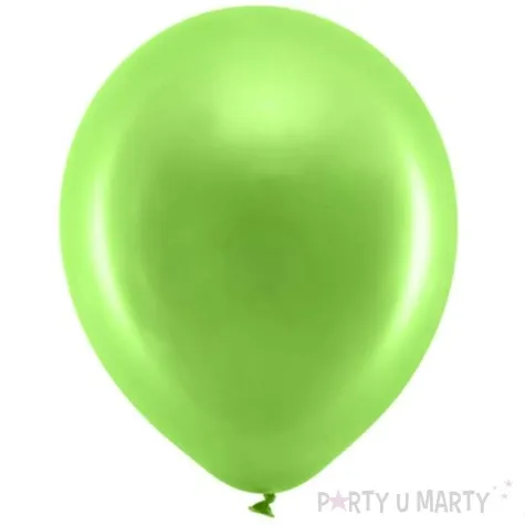 balony rainbow metalizowane zielone jasne partydeco 11 100 szt