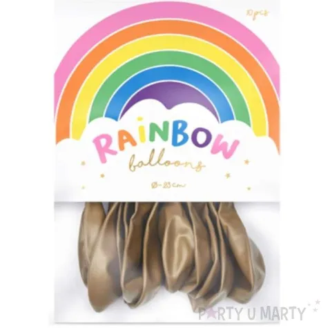 balony rainbow metalizowane zloty 9 partydeco 10 szt