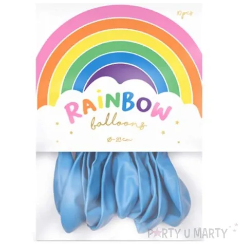 balony rainbow pastelowe blekitne partydeco 9 10 szt