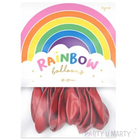 balony rainbow pastelowe czerwone partydeco 9 10 szt