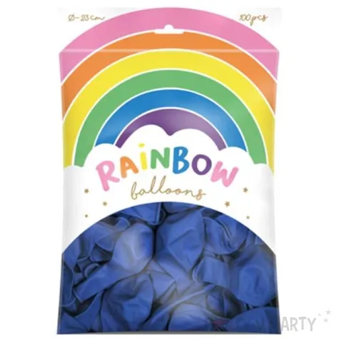 balony rainbow pastelowe granatowe partydeco 9 100 szt