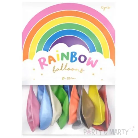 balony rainbow pastelowe mix partydeco 9 10 szt