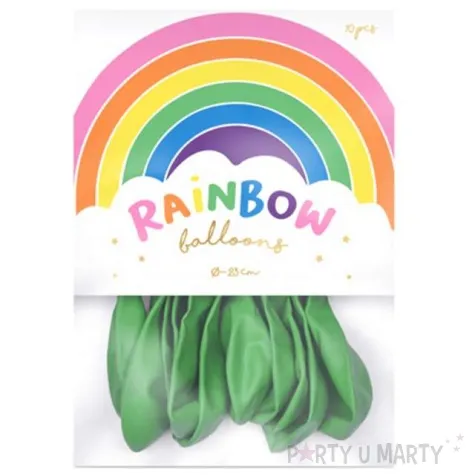 balony rainbow pastelowe zielone partydeco 9 10 szt