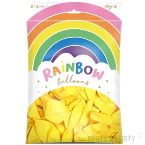 balony rainbow pastelowe zolte partydeco 11 100 szt