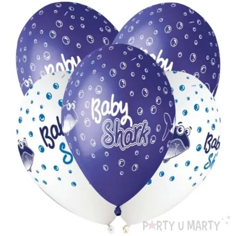 balony rekiny granatowo biale gemar 13 5 szt