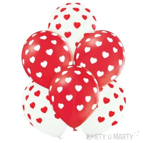 balony romantyczne serduszka mix 12 6 szt
