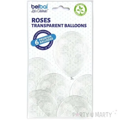 balony roze przezroczyste belbal 12 6 szt