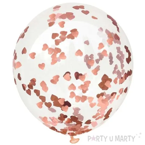 balony rozowo zlote konfetti transparentne dekoracjepolska 12 5 szt