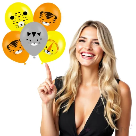 balony safari dzikie koty partypal 12 6 szt