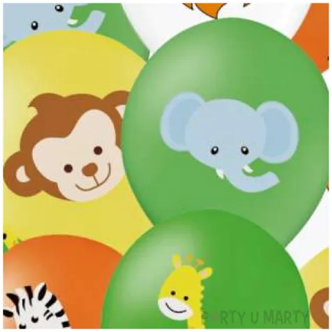 balony safari zwierzeta mix partypal 12 10 szt