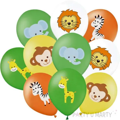 balony safari zwierzeta mix partypal 12 10 szt