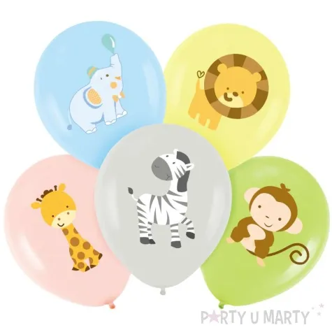 balony safari zwierzeta mix partypal 12 5 szt