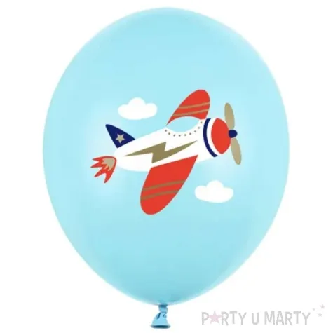 balony samolot niebieski partydeco 12 50 szt