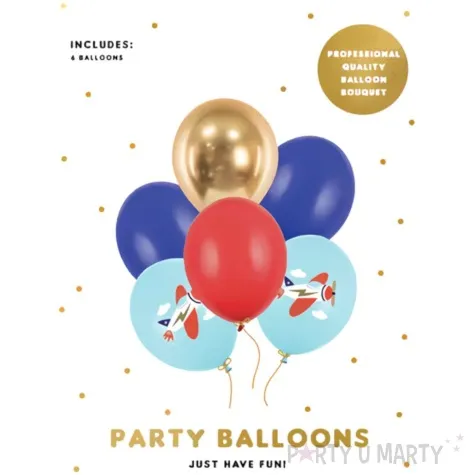 balony samoloty mix partydeco 12 6 szt