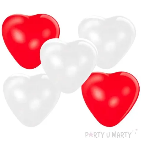 balony serca bialo czerwone gemar 10 5 szt