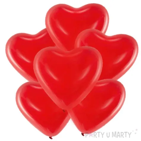 balony serca czerwone partydeco 16 6 szt