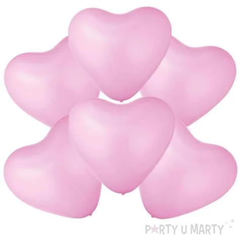 balony serca ekologiczne rozowe partypal 12 6 szt