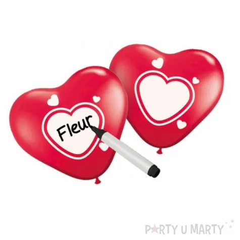 balony serce z wlasnym napisem folat 25 cm 6 szt hrt