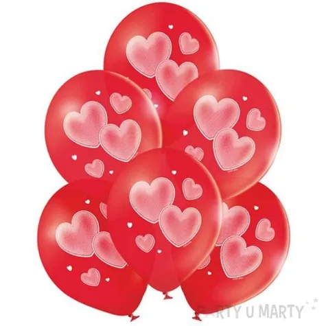 balony serduszka czerwone belbal 12 6 szt